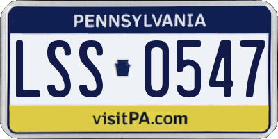 PA license plate LSS0547
