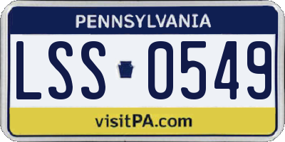 PA license plate LSS0549