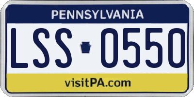 PA license plate LSS0550
