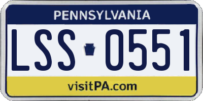 PA license plate LSS0551