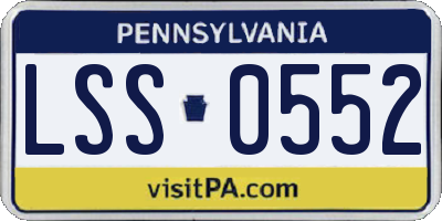 PA license plate LSS0552