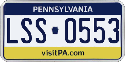 PA license plate LSS0553
