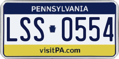 PA license plate LSS0554