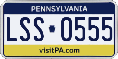PA license plate LSS0555