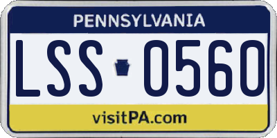 PA license plate LSS0560