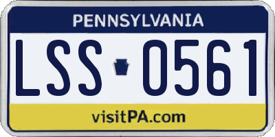 PA license plate LSS0561
