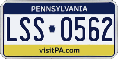 PA license plate LSS0562