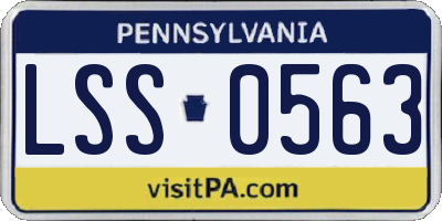 PA license plate LSS0563