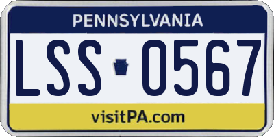 PA license plate LSS0567