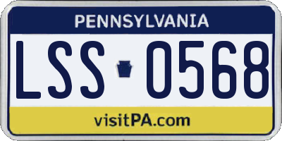 PA license plate LSS0568