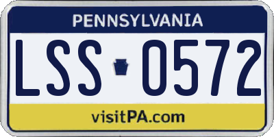 PA license plate LSS0572