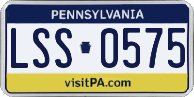 PA license plate LSS0575