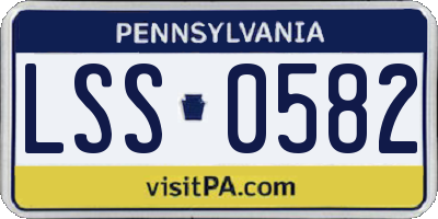 PA license plate LSS0582