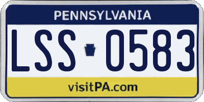 PA license plate LSS0583