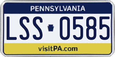 PA license plate LSS0585