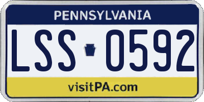 PA license plate LSS0592