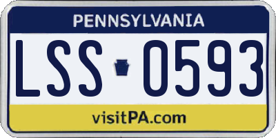 PA license plate LSS0593