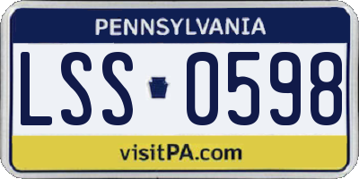PA license plate LSS0598