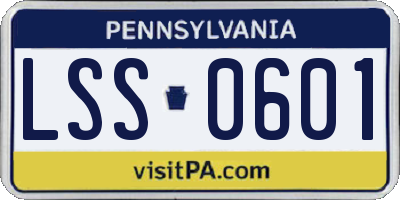 PA license plate LSS0601