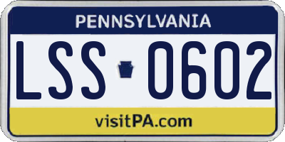 PA license plate LSS0602