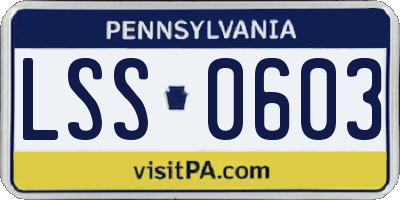PA license plate LSS0603