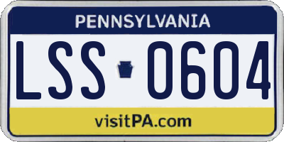 PA license plate LSS0604