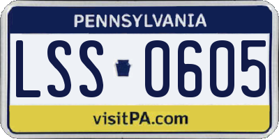 PA license plate LSS0605
