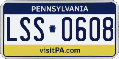 PA license plate LSS0608