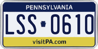 PA license plate LSS0610