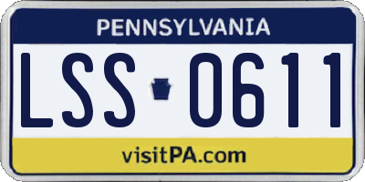 PA license plate LSS0611