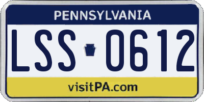 PA license plate LSS0612