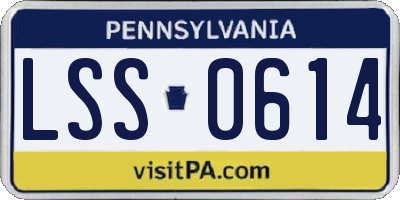 PA license plate LSS0614