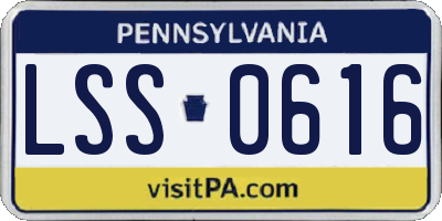 PA license plate LSS0616