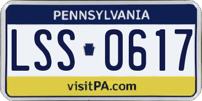 PA license plate LSS0617
