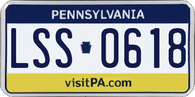 PA license plate LSS0618