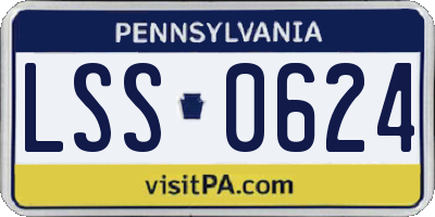 PA license plate LSS0624