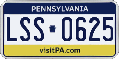 PA license plate LSS0625