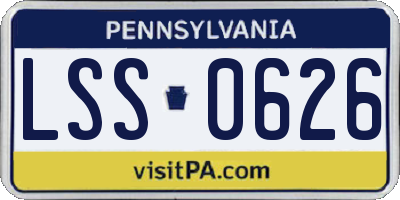 PA license plate LSS0626
