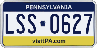 PA license plate LSS0627