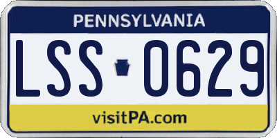 PA license plate LSS0629