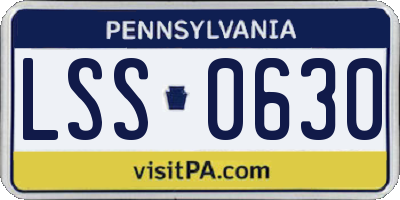 PA license plate LSS0630