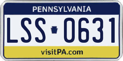 PA license plate LSS0631