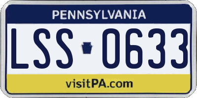 PA license plate LSS0633