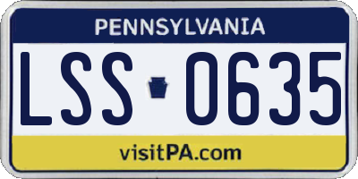PA license plate LSS0635
