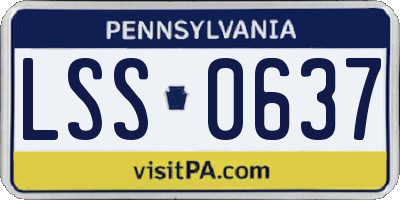 PA license plate LSS0637