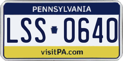 PA license plate LSS0640