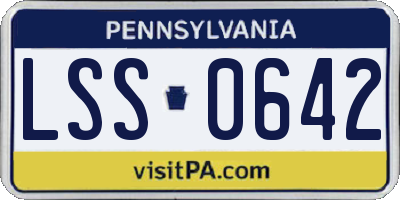 PA license plate LSS0642