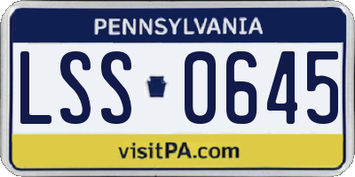 PA license plate LSS0645