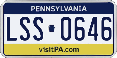 PA license plate LSS0646