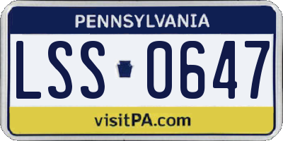 PA license plate LSS0647